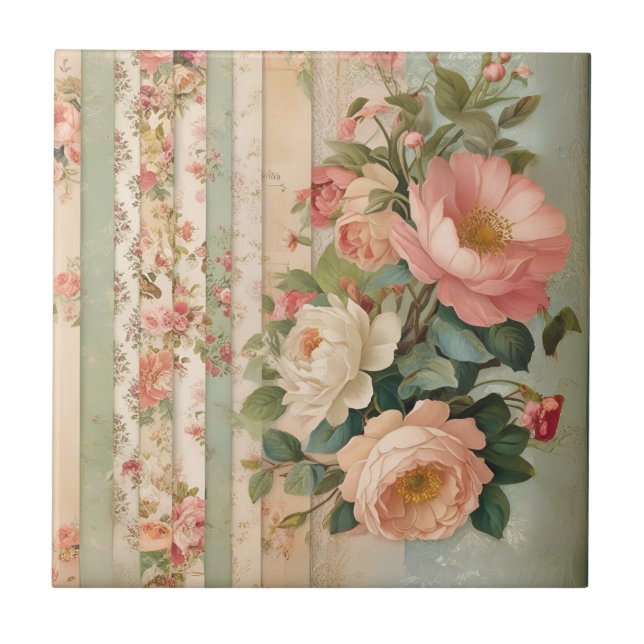 Azulejo Floral Rústico Vintage (Frente)