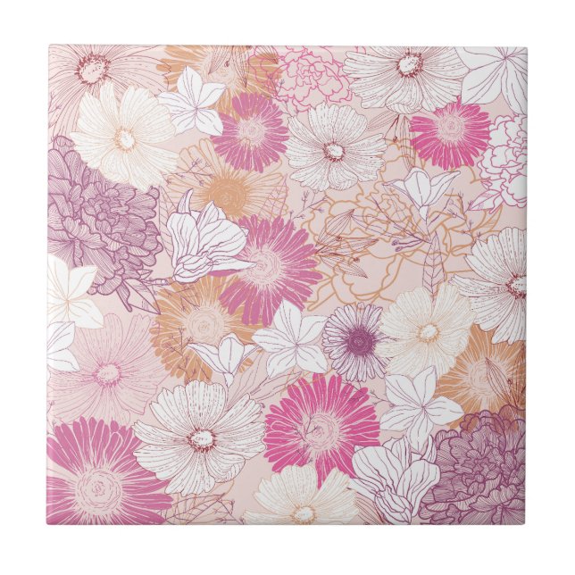 Azulejo Floral sin Costuras  (Frente)