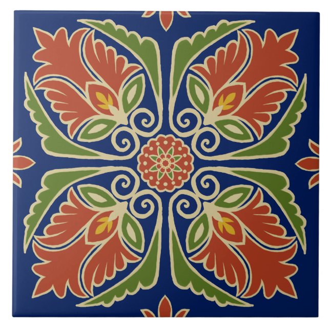 Azulejo Floral Talavera Tile  (Frente)
