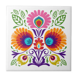 Azulejo Floral Tile folk polaco