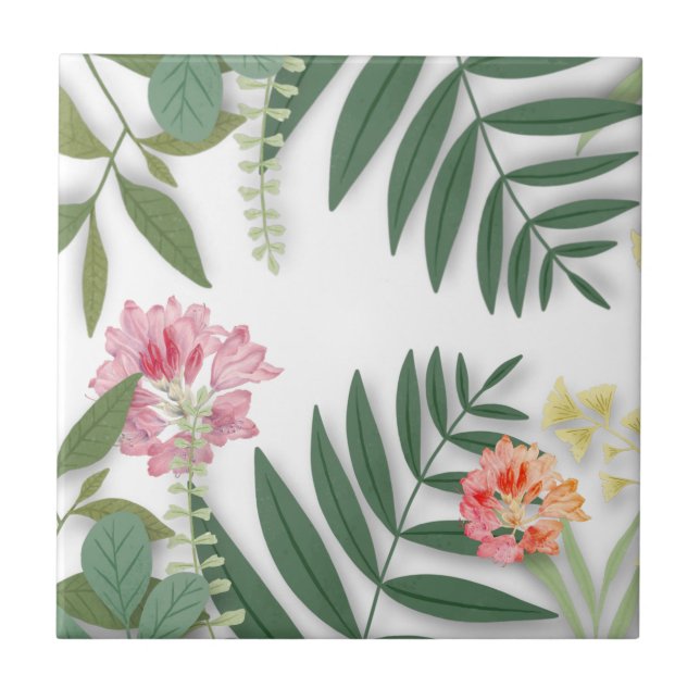 Azulejo Floral tropical  (Frente)