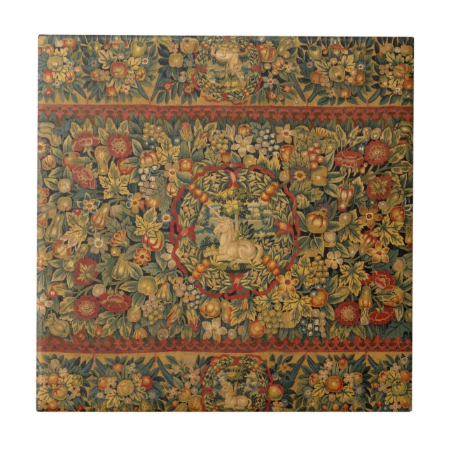 Azulejo Floral Unicorn Motif (Frente)
