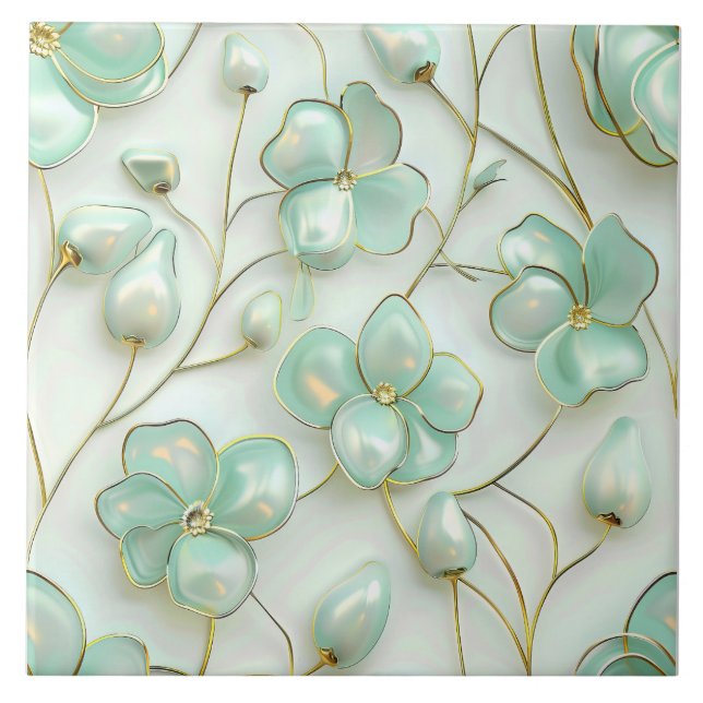 Azulejo Floral Verde (Frente)
