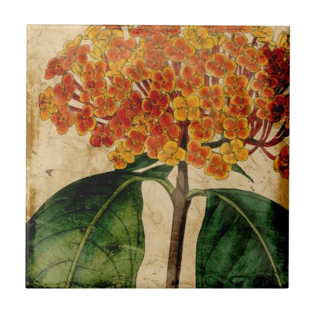 Azulejo Floral vibrante I (Frente)