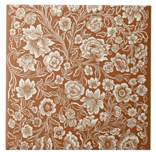 Azulejo Floral Vintage en Siena Quemada