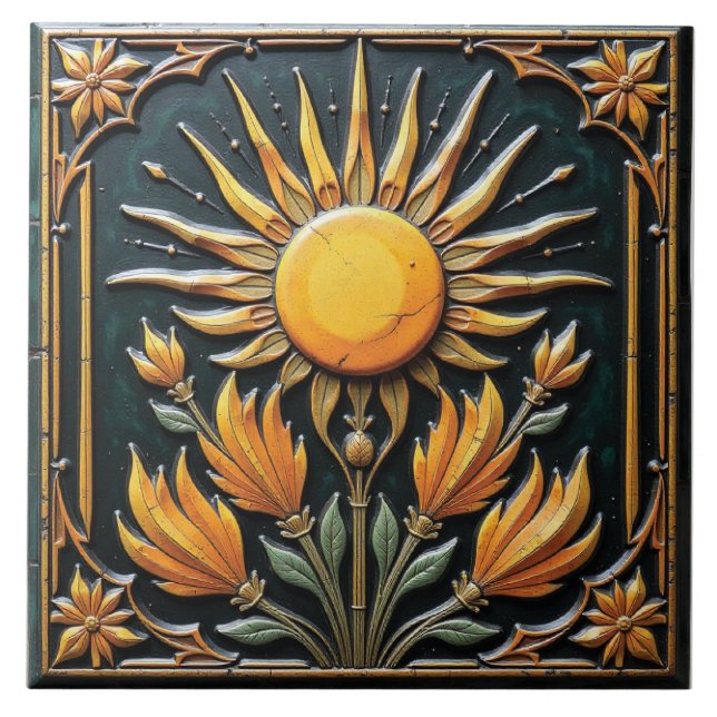Azulejo Florecer Solar (Frente)
