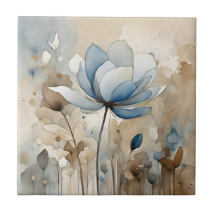 Azulejo Flores acuarela Abstracto Beige Gris