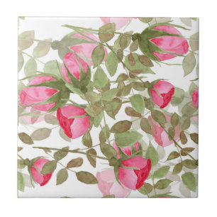 Azulejo Flores acuáticas sin foco rosas rosas rosales flor