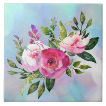 Flores acuáticas Tile cerámico