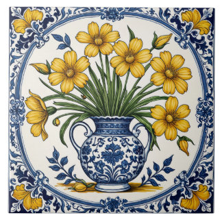 Azulejo Flores amarillas 5
