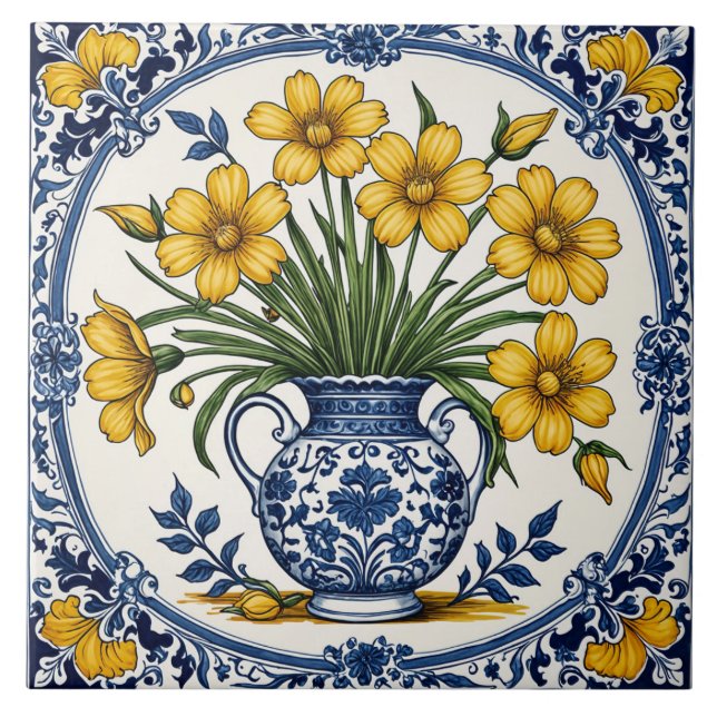 Azulejo Flores amarillas 5 (Frente)