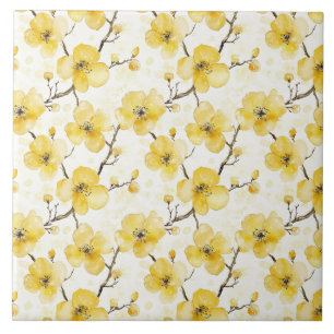 Azulejo Flores amarillas de oro