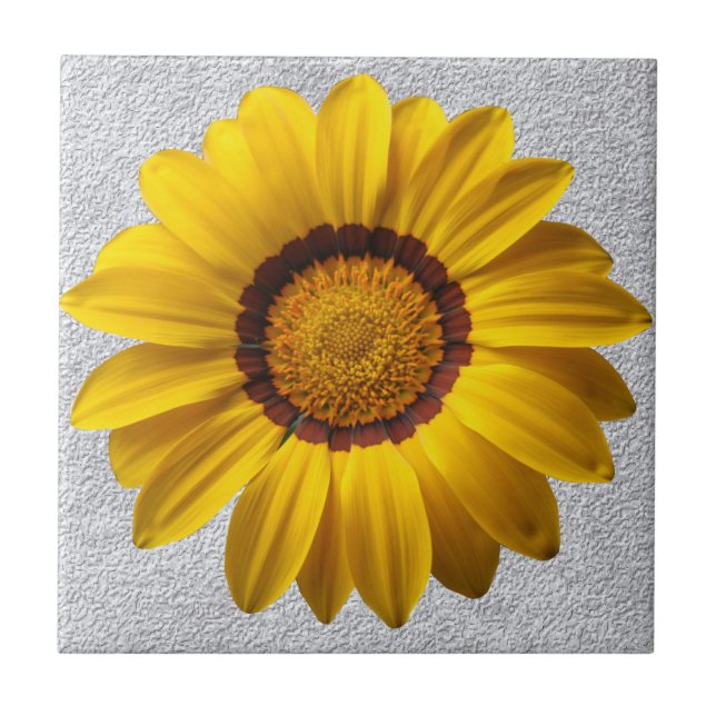 Azulejo Flores amarillas, fondo de textura de pared de pie (Frente)