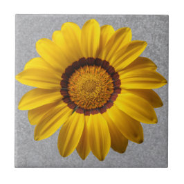 Azulejo Flores amarillas Resumen del fondo gris de la líne