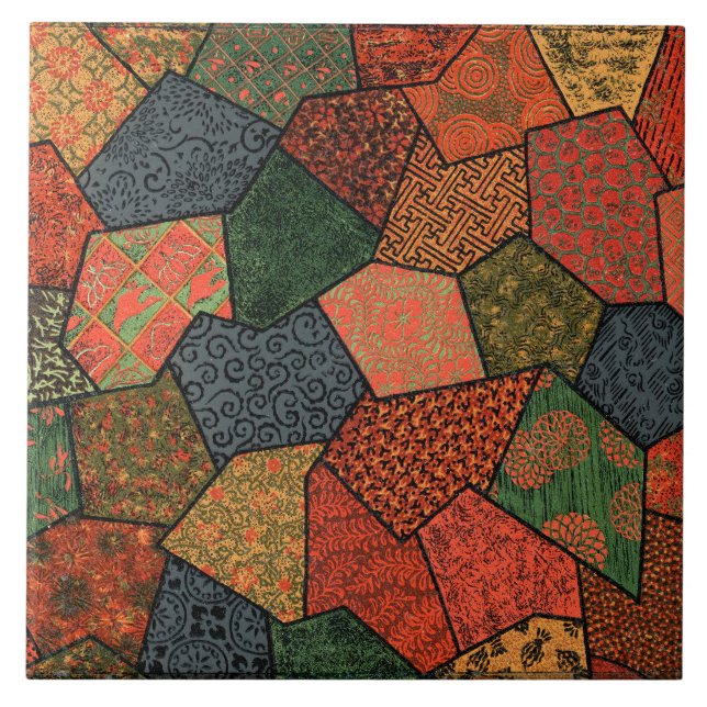 AZULEJO FLORES ANTIGUOS JAPONESES, SALIDAS, FLORAL GEOMÉTR (Frente)