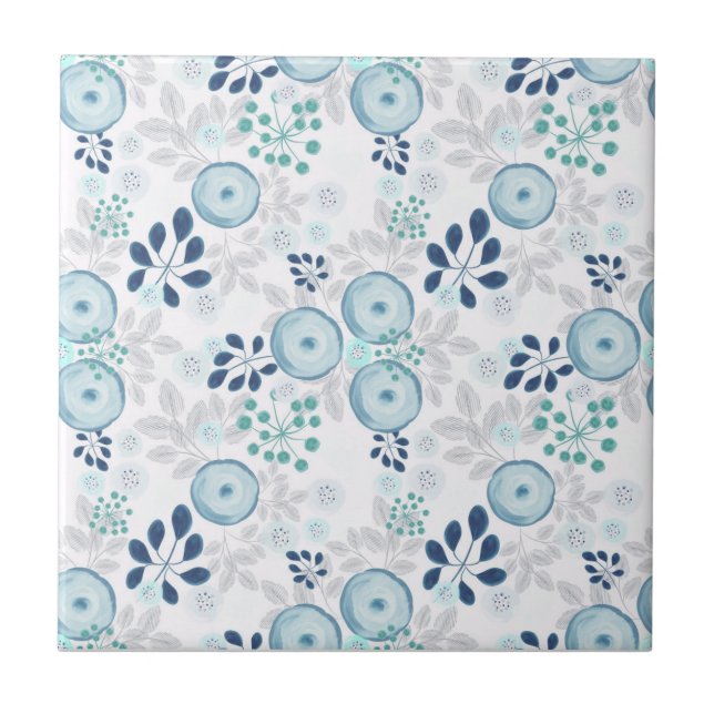 Azulejo Flores azules claras (Frente)
