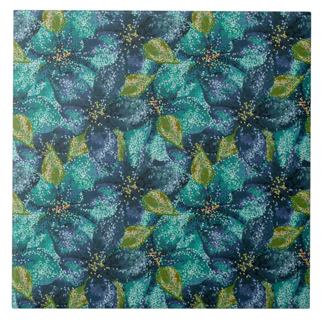 Azulejo Flores azules de Amaryllis (Frente)