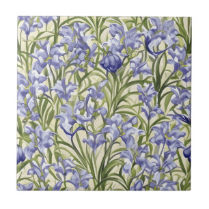 Azulejo Flores azules de patrón floral