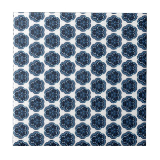 Azulejo Flores Azules Geométricas