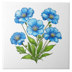 Azulejo Flores Azules Pequeñas