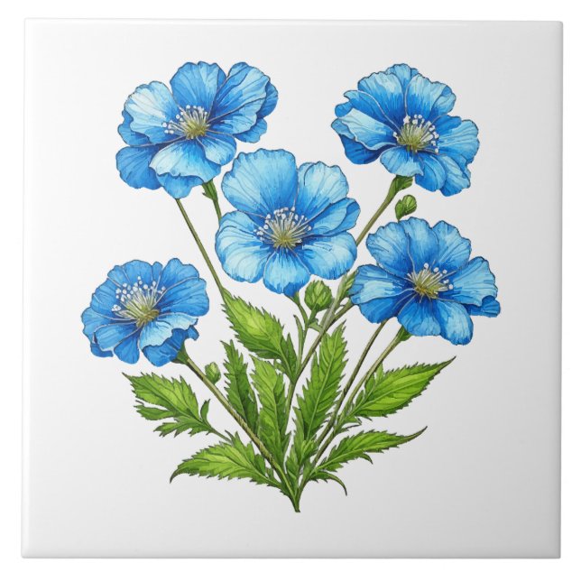 Azulejo Flores Azules Pequeñas (Frente)