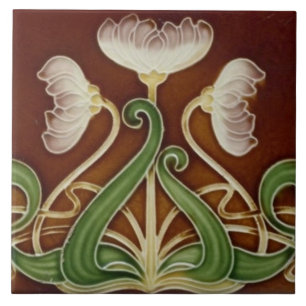 Azulejo - Flores Blancas Con Follaje Verde