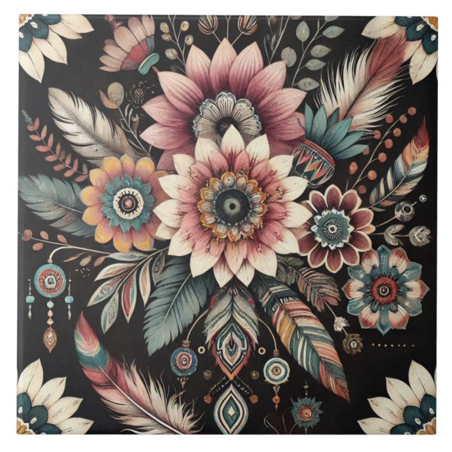 Azulejo Flores Bohemias Nocturnas (Frente)