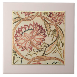 Azulejo Flores bohemias rosas, mosaico cerámico