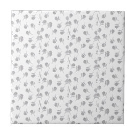 Azulejo Flores Botánicas Atemporales Gris Suave
