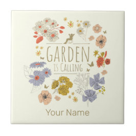 Azulejo Flores botánicas de jardín para mamá y papá jardin
