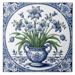 Azulejo Flores color azul