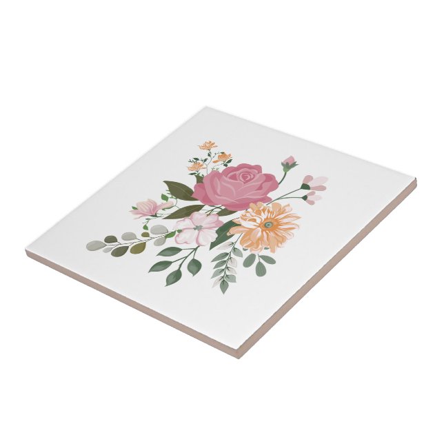 Azulejo Flores de acuarela  (Lado)