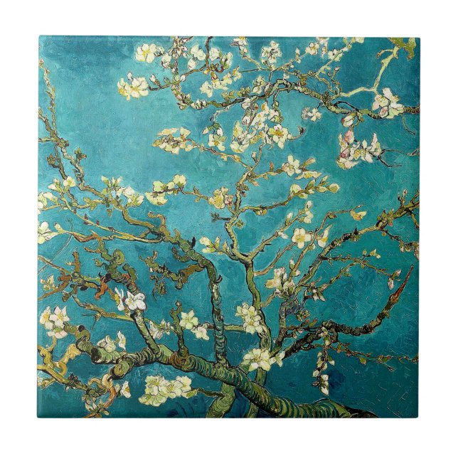 Azulejo Flores de almendro de Van Gogh Clasicismo Impresio (Frente)