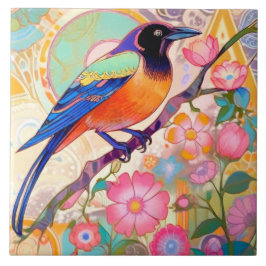 Azulejo Flores de arcoiris de la primavera de los cuervos