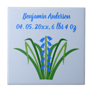 Azulejo Flores de Bluebell Niño Primavera Personalizado