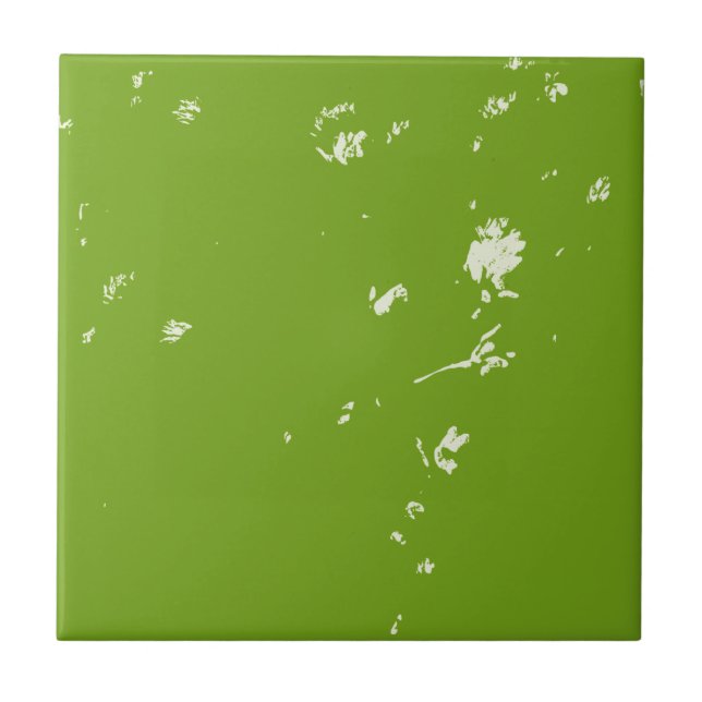Azulejo flores de camomila en verde (Frente)