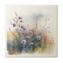 Azulejo Flores de campo estilo naturaleza mosaico cerámico