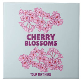 Azulejo Flores de cerezo rosa