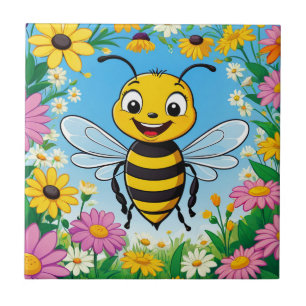 Azulejo Flores de color de abeja personalizado