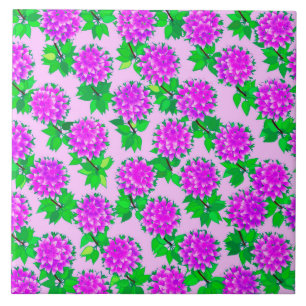 Azulejo Flores de Dahlia en violeta y orquídea