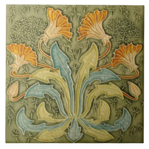 Azulejo - Flores de Dandelio Art Nouveau