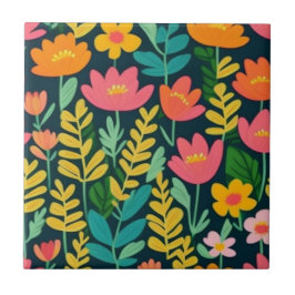 Azulejo Flores de diseño colorido