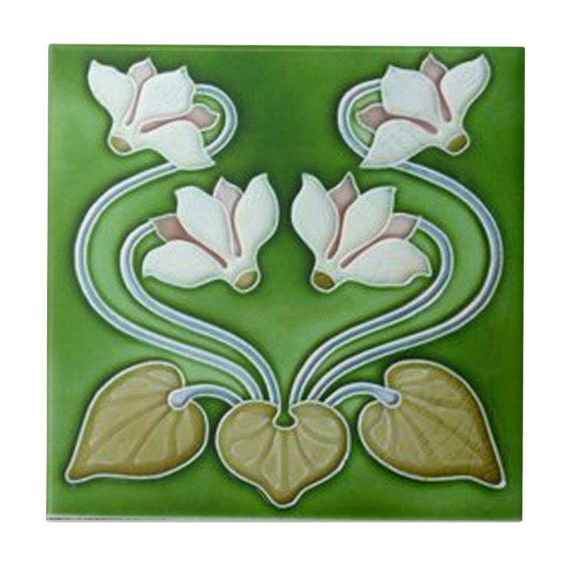Azulejo Flores de época Art Nouveau (Frente)