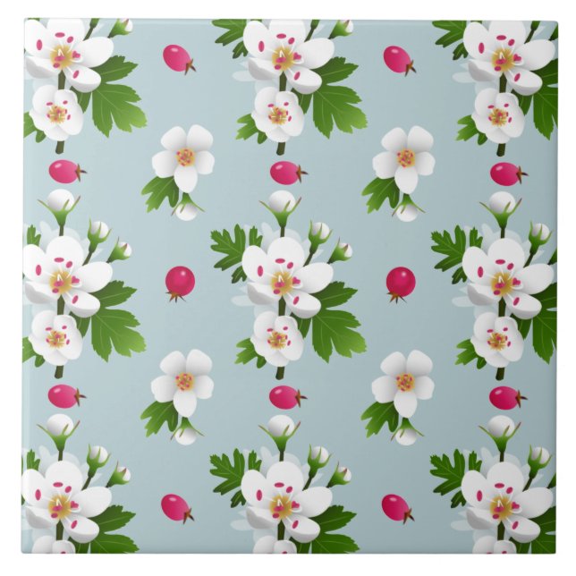 Azulejo Flores de espina dorsal (Frente)