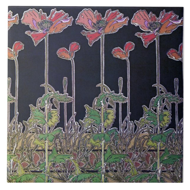 Azulejo Flores de estilo Art Nouveau, Mucha (Frente)