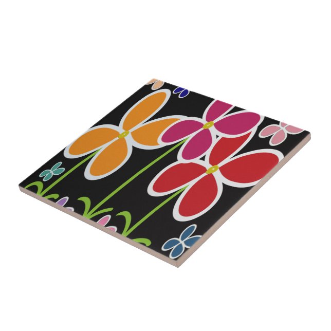 Azulejo Flores de estilo Personalizado coloridas ・ Pequeña (Lado)