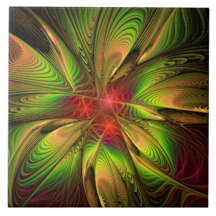 Azulejo Flores de fantasía fractal blandas y tendientes