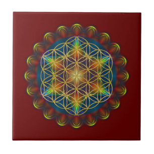 Azulejo FLORES DE LA VIDA / Blume des Lebens - Mandala III