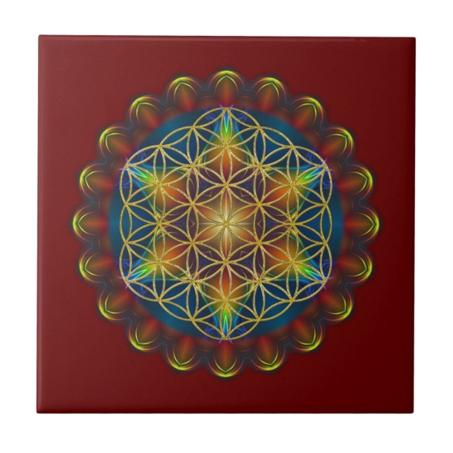 Azulejo FLORES DE LA VIDA / Blume des Lebens - Mandala III (Frente)