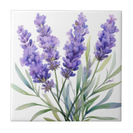 Azulejo Flores de lavanda acuarela